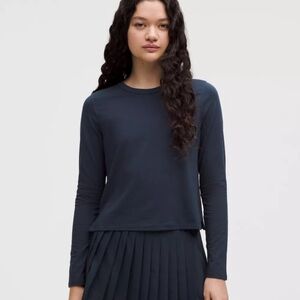 Lululemon Classic-Fit Cotton-Blend Long-Sleeve Shirt In Navy